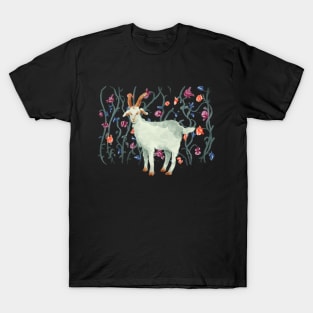 Funny goat among the flowers T-Shirt